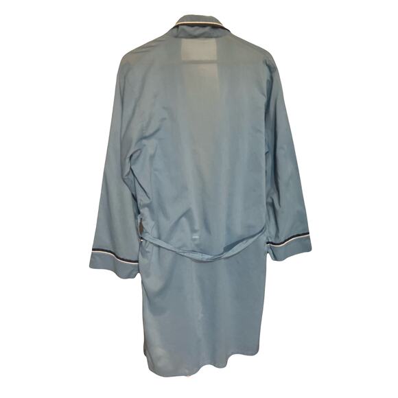 Weldon Bathrobe Mens L Blue Belted Sleep Lounge Vintage Lightweight Cotton Poly - Picture 5 of 7